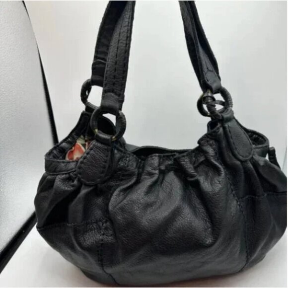 Lucky Brand Boho Soft Leather Black Hobo Shoulder Bag - Picture 11 of 13